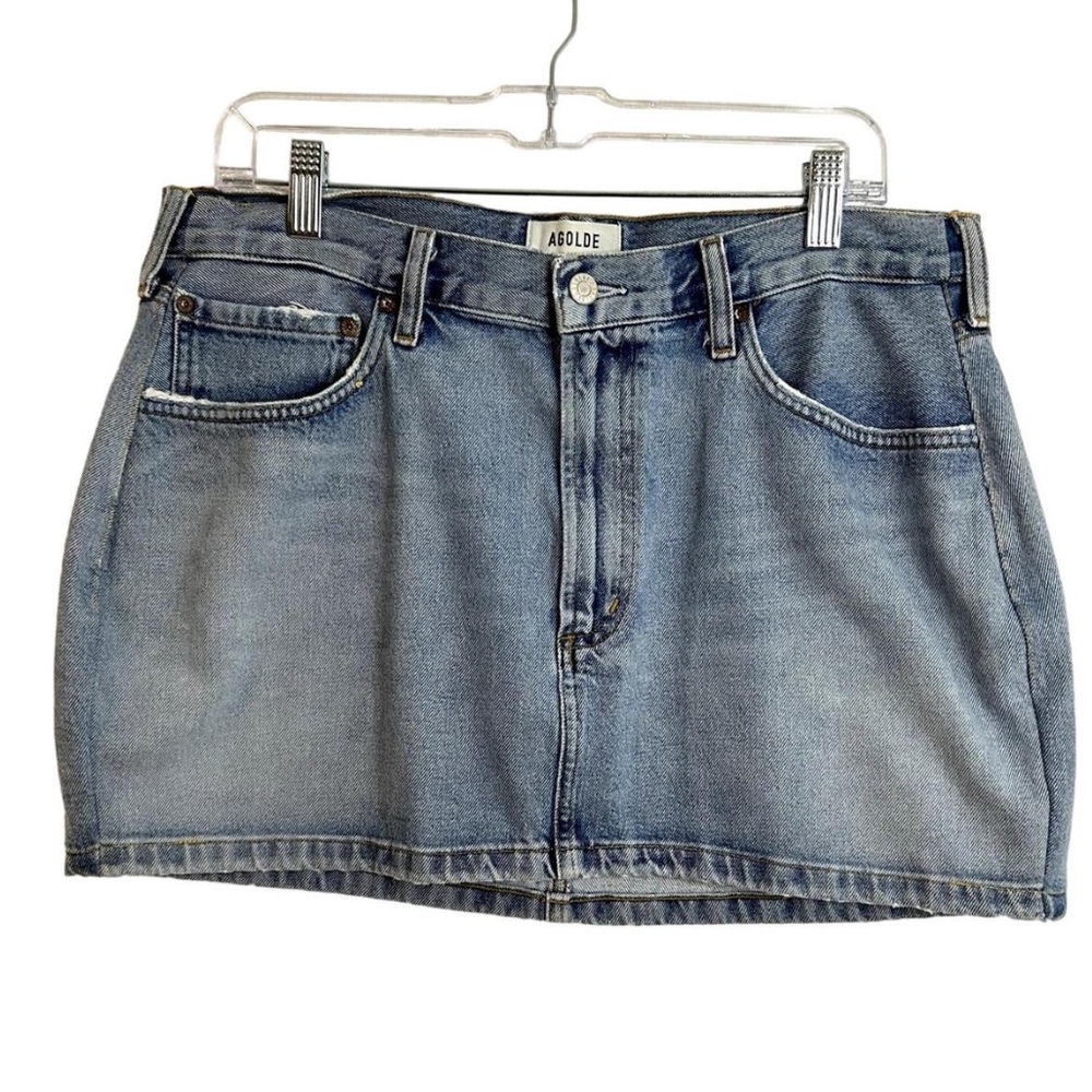 Agolde Liv Mini Skirt Jean Denim Womens Size 32